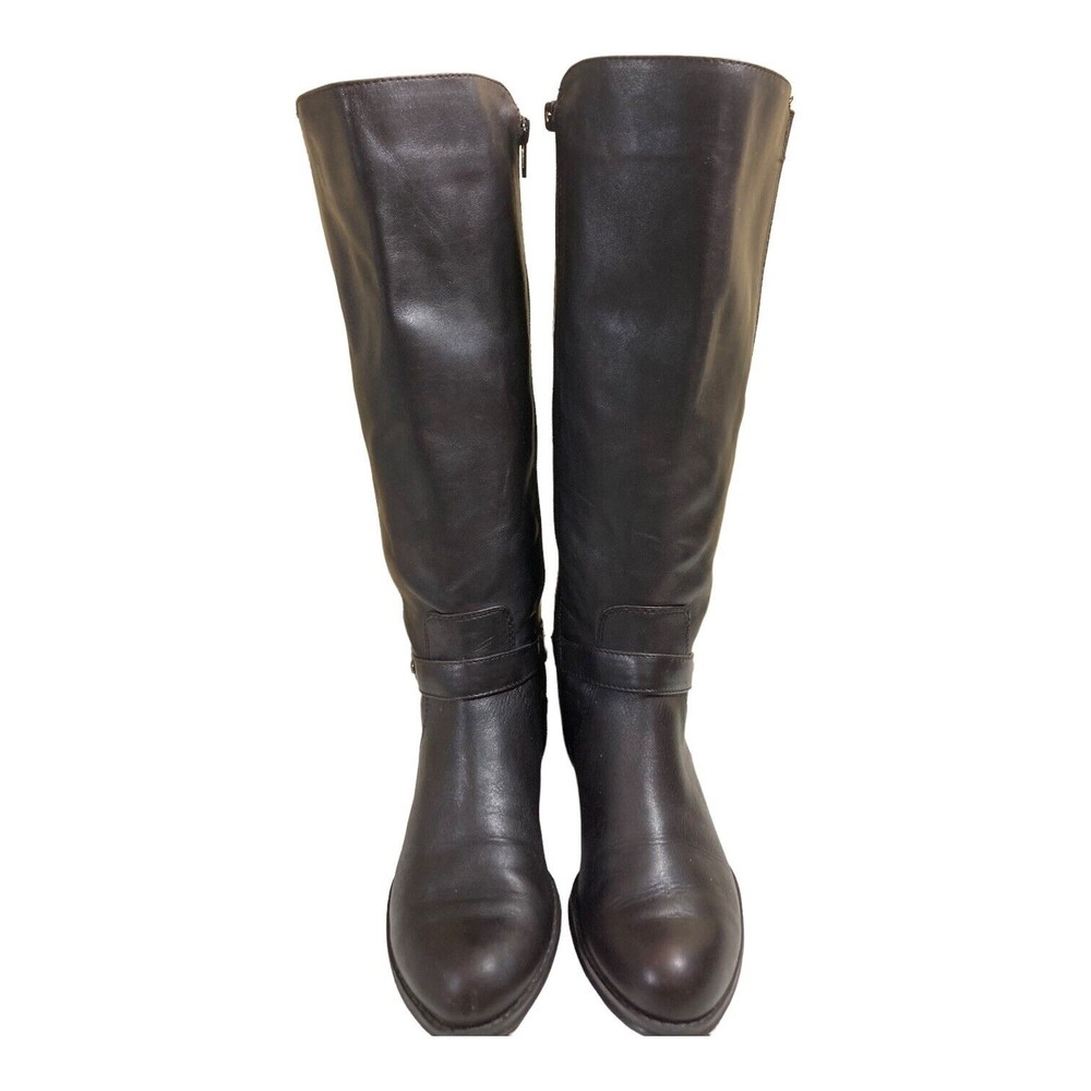 Isaac Mizrahi Live Womens 6.5M Trot Brown Leather Stretch Calf Knee High Boots - Picture 3 of 12